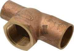 NIBCO - 3/4 x 1/2 x 3/4" Cast Copper Pipe Tee - C x C x F, Pressure Fitting - Eagle Tool & Supply