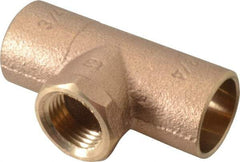 NIBCO - 3/4 x 3/4 x 1/2" Cast Copper Pipe Tee - C x C x F, Pressure Fitting - Eagle Tool & Supply