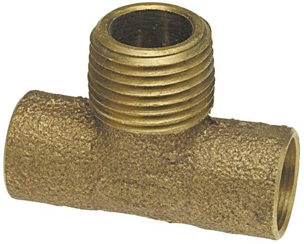 NIBCO - 1/2" Cast Copper Pipe Tee - C x C x M, Pressure Fitting - Eagle Tool & Supply