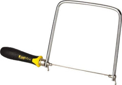 Stanley - 6-1/2" Steel Blade Coping Saw - ABS, TPR Handle, Ergonomic, 13-1/4" OAL, 6-3/4" Throat Depth - Eagle Tool & Supply