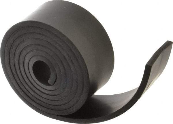 Made in USA - 1/4" Thick x 2" Wide x 60" Long, Buna-N Rubber Strip - Stock Length, 70 Shore A Durometer, 800 to 1,000 psi Tensile Strength, -20 to 170°F, Black - Eagle Tool & Supply