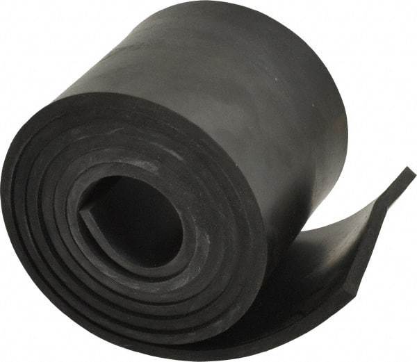Made in USA - 1/4" Thick x 4" Wide x 60" Long, Buna-N Rubber Strip - Stock Length, 70 Shore A Durometer, 800 to 1,000 psi Tensile Strength, -20 to 170°F, Black - Eagle Tool & Supply