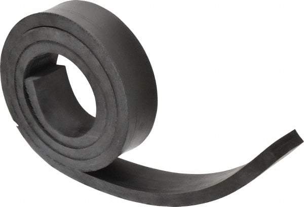 Made in USA - 1/2" Thick x 2" Wide x 60" Long, Buna-N Rubber Strip - Stock Length, 70 Shore A Durometer, 800 to 1,000 psi Tensile Strength, -20 to 170°F, Black - Eagle Tool & Supply