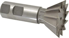 Made in USA - 1-7/8" Diam x 13/16" Width of Cut, 60° Included Angle, Cobalt Dovetail Cutter - 7/8" Shank Diam, 3-1/4" Overall Length, Weldon Flat, Uncoated - Eagle Tool & Supply