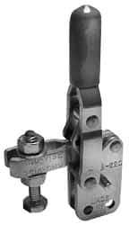 Lapeer - 200 Lb Holding Capacity, Vertical Handle, Manual Hold Down Toggle Clamp - 64° Handle Movement, 110° Bar Opening, U-Bar, Straight Base, Carbon Steel - Eagle Tool & Supply