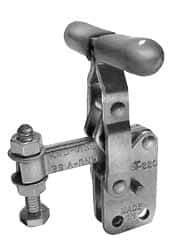 Lapeer - 200 Lb Holding Capacity, Vertical Handle, Manual Hold Down Toggle Clamp - 64° Handle Movement, 110° Bar Opening, Solid Bar, Straight Base, Carbon Steel - Eagle Tool & Supply