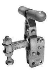 Lapeer - 200 Lb Holding Capacity, Vertical Handle, Manual Hold Down Toggle Clamp - 64° Handle Movement, 110° Bar Opening, Solid Bar, Straight Base, Carbon Steel - Eagle Tool & Supply