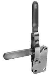 Lapeer - 700 Lb Holding Capacity, Vertical Handle, Manual Hold Down Toggle Clamp - 57° Handle Movement, 106° Bar Opening, Solid Bar, Straight Base, Carbon Steel - Eagle Tool & Supply