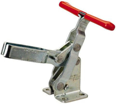 Lapeer - 600 Lb Holding Capacity, Vertical Handle, Manual Hold Down Toggle Clamp - 57° Handle Movement, 106° Bar Opening, U-Bar, Flanged Base, Carbon Steel - Eagle Tool & Supply