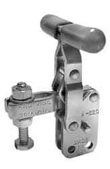 Lapeer - 200 Lb Holding Capacity, Vertical Handle, Manual Hold Down Toggle Clamp - 64° Handle Movement, 110° Bar Opening, U-Bar, Straight Base, Carbon Steel - Eagle Tool & Supply