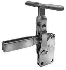 Lapeer - 600 Lb Holding Capacity, Vertical Handle, Manual Hold Down Toggle Clamp - 57° Handle Movement, 106° Bar Opening, U-Bar, Straight Base, Carbon Steel - Eagle Tool & Supply