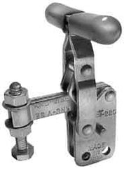 Lapeer - 200 Lb Holding Capacity, Vertical Handle, Manual Hold Down Toggle Clamp - 64° Handle Movement, 110° Bar Opening, Solid Bar, Straight Base, Carbon Steel - Eagle Tool & Supply