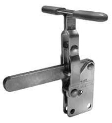 Lapeer - 700 Lb Holding Capacity, Vertical Handle, Manual Hold Down Toggle Clamp - 57° Handle Movement, 106° Bar Opening, Solid Bar, Straight Base, Carbon Steel - Eagle Tool & Supply