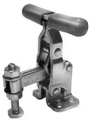 Lapeer - 200 Lb Holding Capacity, Vertical Handle, Manual Hold Down Toggle Clamp - 64° Handle Movement, 110° Bar Opening, U-Bar, Flanged Base, Carbon Steel - Eagle Tool & Supply