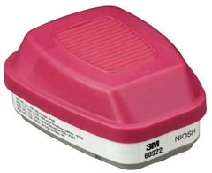 3M - White and Magenta P100 Cartridge and Filter Combination - Series 6000, Protects Against Acid Gas - Eagle Tool & Supply