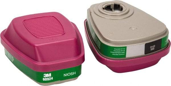 3M - Green and Magenta P100 Cartridge and Filter Combination - Series 6000, Protects Against Ammonia, Methylamine - Eagle Tool & Supply