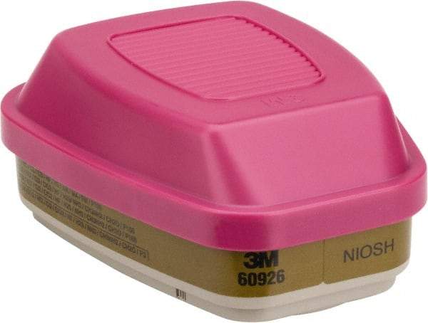 3M - Olive and Magenta P100 Cartridge and Filter Combination - Series 6000, Protects Against Multi Gas - Eagle Tool & Supply