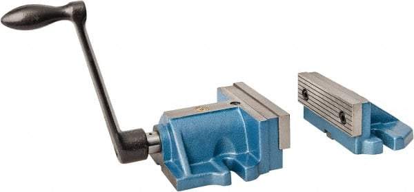 Bison - 6" Jaw Width, Horizontal Stationary Machine Vise - Manual Operation, 1 Station, 3" Deep, 8,990 Lb Max Clamp Force - Eagle Tool & Supply