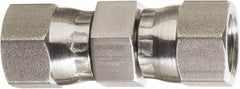 Made in USA - 5/8" Tube OD, 37° Stainless Steel Flared Tube Swivel Nut Union - 7/8-14 Female Flare x Female Flare Ends - Eagle Tool & Supply