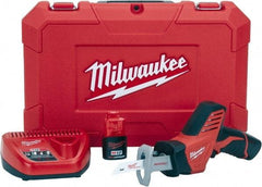 Milwaukee Tool - 12V, 0 to 3,000 SPM, Cordless Reciprocating Saw - 1/2" Stroke Length, 11" Saw Length, Lithium-Ion Batteries Included - Eagle Tool & Supply