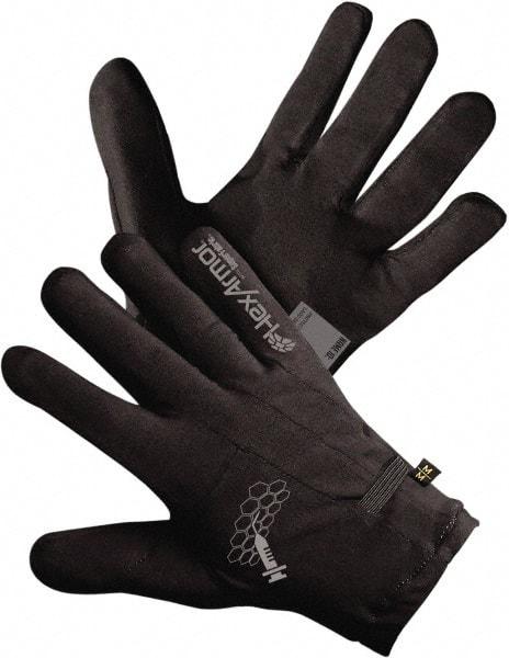 HexArmor - Size M (8), ANSI Cut Lvl A9, Puncture Lvl 4, Spandex/SuperFabric Cut Resistant Gloves - 9.37" Long, SuperFabric Lining, Elastic Cuff, Black, Paired - Eagle Tool & Supply
