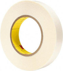 3M - 1" x 36 Yd Synthetic Rubber Adhesive Double Sided Tape - 9 mil Thick, White, Synthetic Rubber Liner - Eagle Tool & Supply