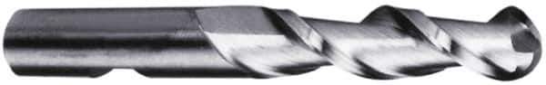Hertel - 1" Diam, 1-7/8" LOC, 2 Flute Cobalt Ball End Mill - Uncoated, Single End, 4-1/8" OAL, 3/4" Shank Diam - Eagle Tool & Supply