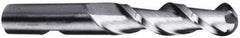 Hertel - 7/8" Diam, 1-7/8" LOC, 2 Flute High Speed Steel Ball End Mill - Uncoated, Single End, 4-1/8" OAL, 7/8" Shank Diam - Eagle Tool & Supply