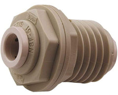 Parker - 3/8 x 1/4" Outside Diam, Polypropylene Push-to-Connect Tube Bulkhead Union - 150 Max psi, Tan - Eagle Tool & Supply