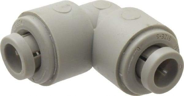 Parker - 5/16" Outside Diam, Acetal Push-to-Connect Tube Union Elbow - 300 Max psi, Tan - Eagle Tool & Supply