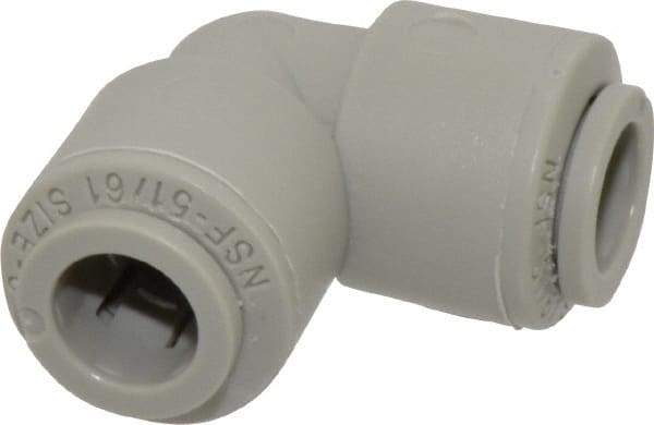 Parker - 3/8" Outside Diam, Acetal Push-to-Connect Tube Union Elbow - 300 Max psi, Tan - Eagle Tool & Supply