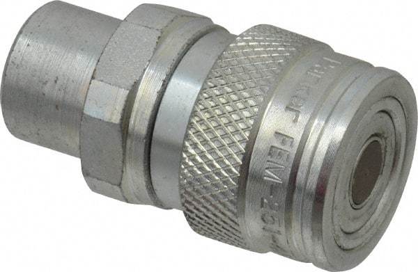 Parker - 1/4-18 NPSF Steel Hydraulic Hose Female Pipe Thread Coupler & No Lock Fitting - 4,568 psi - Eagle Tool & Supply
