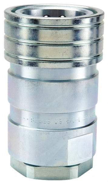 Parker - 1-1/4 NPTF Steel Hydraulic Hose Female Pipe Thread Coupler - 1,000 psi - Eagle Tool & Supply