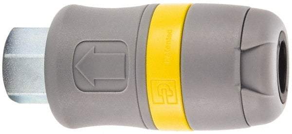 Parker - 3/8 Female NPTF Industrial Pneumatic Hose Coupler - Polyamide, 1/4" Body Diam - Eagle Tool & Supply