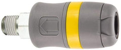 Parker - 3/8 Male NPTF Industrial Pneumatic Hose Coupler - Polyamide, 1/4" Body Diam - Eagle Tool & Supply