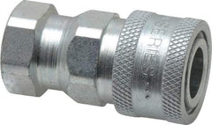 Parker - 1/4 NPTF Steel Hydraulic Hose Female Pipe Thread Coupler - 5,000 psi - Eagle Tool & Supply