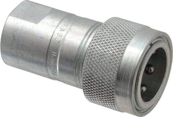 Parker - 1/2 NPTF Steel Hydraulic Hose Female Pipe Thread Coupler & Poppet - 3,000 psi - Eagle Tool & Supply
