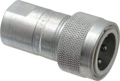 Parker - 1/2 NPTF Steel Hydraulic Hose Female Pipe Thread Coupler & Poppet - 3,000 psi - Eagle Tool & Supply