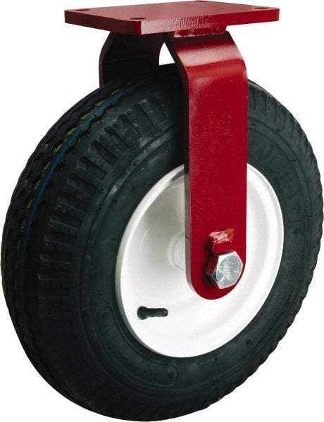 Hamilton - 18" Diam, Rubber Rigid Caster - 1,655 Lb Capacity, Top Plate Mount, 5-1/2" x 7-1/2" Plate, Tapered Roller Bearing - Eagle Tool & Supply