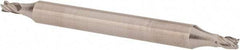 Made in USA - 3/32", 9/64" LOC, 3/16" Shank Diam, 2" OAL, 4 Flute, High Speed Steel Square End Mill - Double End, Uncoated - Eagle Tool & Supply