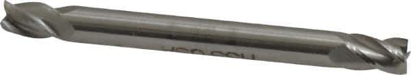 Made in USA - 3/16", 9/32" LOC, 3/16" Shank Diam, 2" OAL, 4 Flute, High Speed Steel Square End Mill - Double End, Uncoated - Eagle Tool & Supply