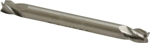 Made in USA - 3/16", 9/32" LOC, 3/16" Shank Diam, 2" OAL, 4 Flute, Cobalt Square End Mill - Double End, Uncoated - Eagle Tool & Supply