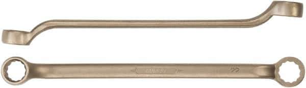 Ampco - 1-1/8" x 1-5/16" 12 Point Offset Box Wrench - Double End, 19-1/4" OAL, Aluminum Bronze - Eagle Tool & Supply