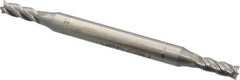Made in USA - 1/8", 3/8" LOC, 3/16" Shank Diam, 2-1/4" OAL, 4 Flute, High Speed Steel Square End Mill - Double End, Uncoated - Eagle Tool & Supply