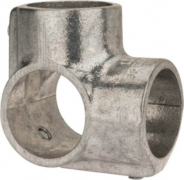 Hollaender - 1-1/4" Pipe, Side Outlet Tee-E, Aluminum Alloy Tee Pipe Rail Fitting - Bright Finish - Eagle Tool & Supply