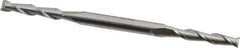 Made in USA - 5/32", 7/8" LOC, 3/16" Shank Diam, 3-1/4" OAL, 2 Flute, High Speed Steel Square End Mill - Double End, Uncoated, Spiral Flute, 30° Helix, Centercutting - Eagle Tool & Supply