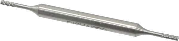 Made in USA - 1/16", 7/32" LOC, 3/16" Shank Diam, 2-1/2" OAL, 4 Flute, High Speed Steel Square End Mill - Double End, Uncoated - Eagle Tool & Supply