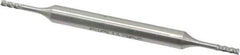 Made in USA - 1/16", 7/32" LOC, 3/16" Shank Diam, 2-1/2" OAL, 4 Flute, High Speed Steel Square End Mill - Double End, Uncoated - Eagle Tool & Supply
