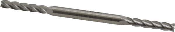 Made in USA - 5/32", 7/8" LOC, 3/16" Shank Diam, 3-1/4" OAL, 4 Flute, High Speed Steel Square End Mill - Double End, Uncoated - Eagle Tool & Supply