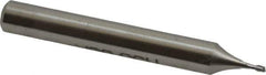 Made in USA - 0.04", 0.06" LOC, 3/16" Shank Diam, 1-1/2" OAL, 2 Flute, High Speed Steel Square End Mill - Single End, Uncoated, Centercutting - Eagle Tool & Supply